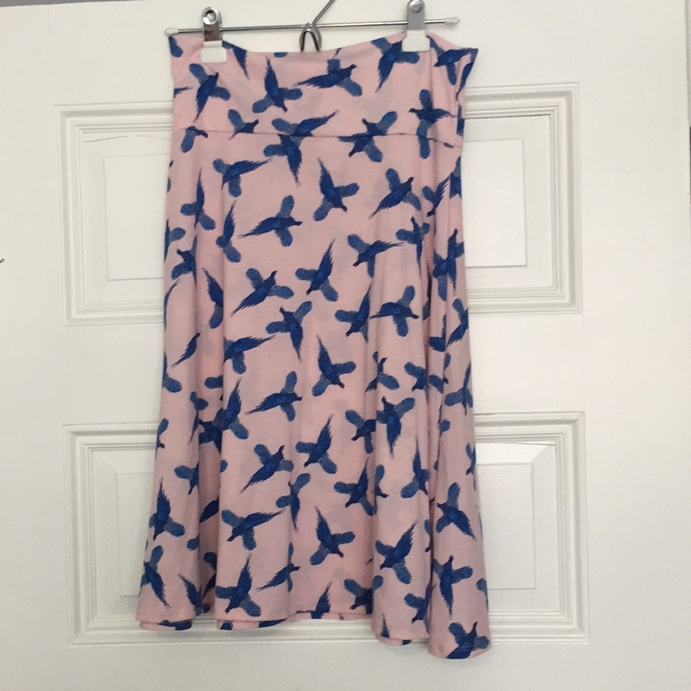 LulaRoe azure bird skirt